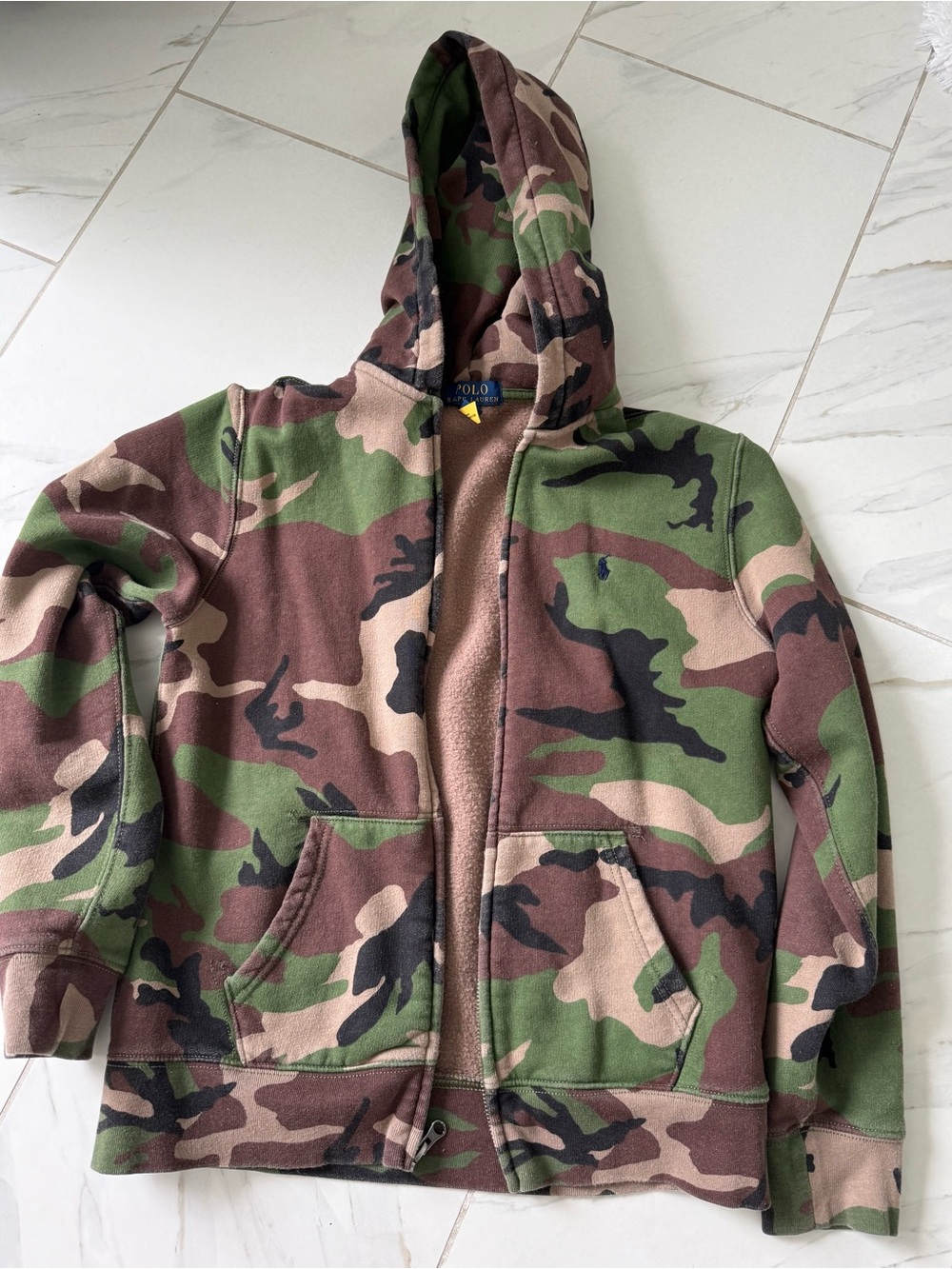 Polo by Ralph Lauren Kids Camo Zip Hoodie Jacket - Green/Brown/Black